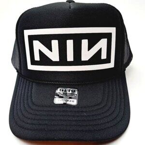 Nine Inch Nails Print Black Otto Foam Trucker Mesh Snapback Cap Hat